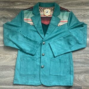 Turquoise Suede Blazer